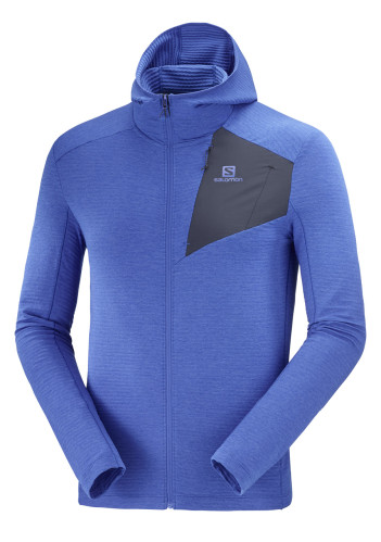 Pánská mikina SALOMON OUTLINE FZ HOODIE M NAUTICAL BLUE/BLACK